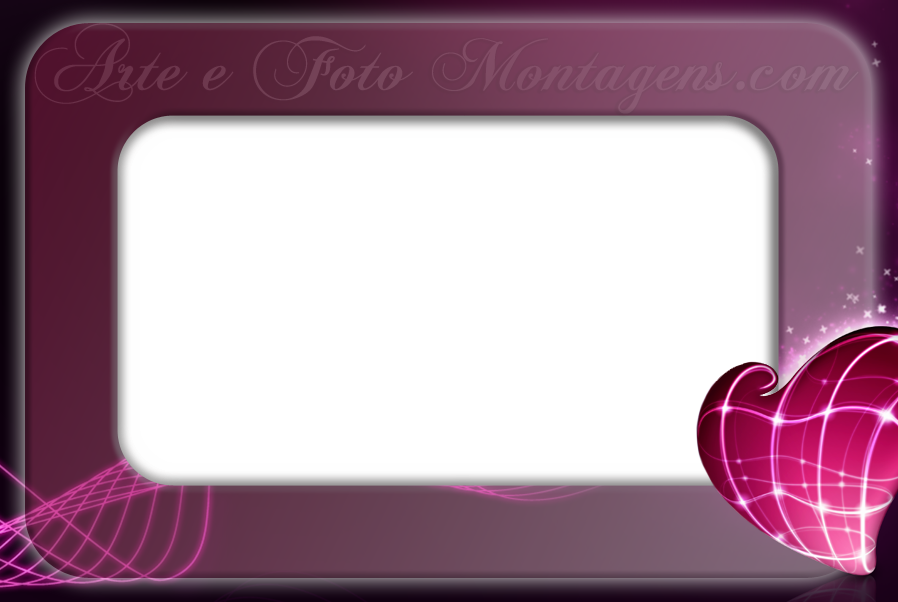 Amor - Coracao Pink Fundo Preto