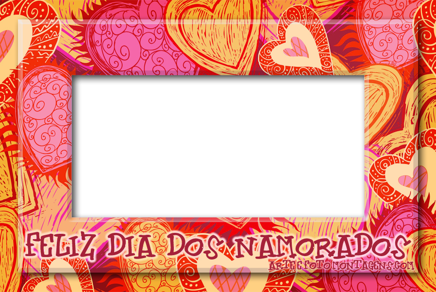 Corações estampados variados, frase 'feliz dia dos namorados'.