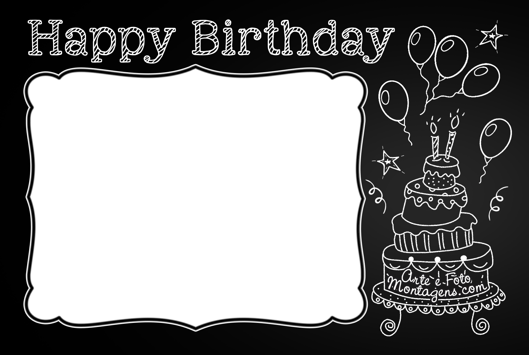 Comemorativas - Aniversario Chalkboard Birthday