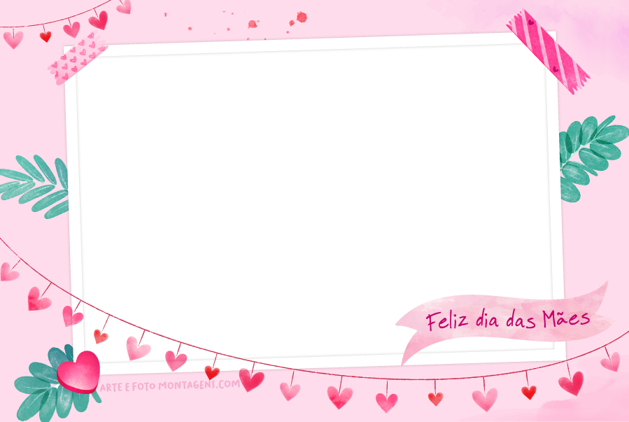 Comemorativas - Dia Maes Varal Coracoes