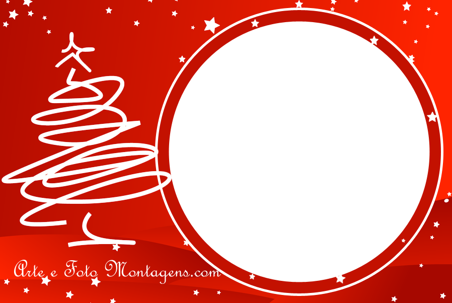 Final de Ano - Natal Arvore Branca Fundo Vermelho