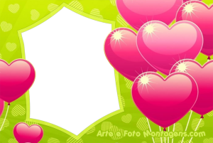 Moldura Amor - Balões Corações Moldura Amor - Balões Corações