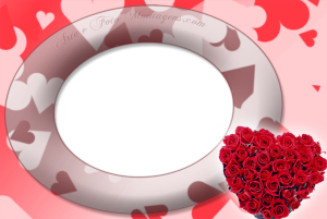 Moldura Amor - Buquê Rosas Coração Moldura Amor - Buquê Rosas Coração