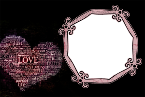 Moldura Amor - Coração Palavras Fundo Preto Moldura Amor - Coração Palavras Fundo Preto