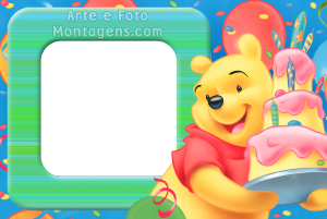 Moldura Comemorativa - Aniversário Pooh Moldura Comemorativa - Aniversário Pooh
