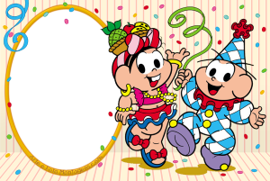 Moldura Comemorativa - Carnaval Mônica Cebolinha Moldura Comemorativa - Carnaval Mônica Cebolinha