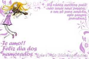 Moldura Comemorativa - Dia dos Namorados Violino Moldura Comemorativa - Dia dos Namorados Violino
