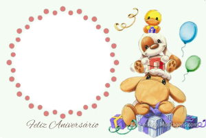 Moldura Comemorativa - Aniversário Bichinhos Fofos Moldura Comemorativa - Aniversário Bichinhos Fofos