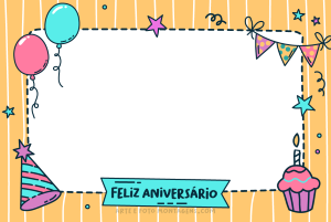 Moldura Comemorativa - Aniversário Doodle Moldura Comemorativa - Aniversário Doodle