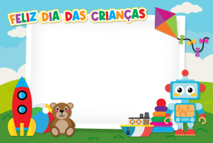 Moldura Comemorativa - Dia das Crianças Brinquedos Moldura Comemorativa - Dia das Crianças Brinquedos