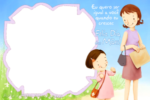 Moldura Comemorativa - Dia das Mães Menina Moldura Comemorativa - Dia das Mães Menina