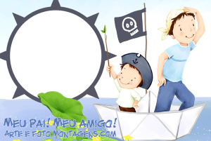 Moldura Comemorativa - Dia dos Pais Pirata Moldura Comemorativa - Dia dos Pais Pirata