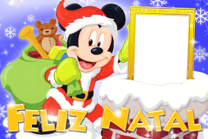 Moldura Natal - Mickey na Chaminé Moldura Natal - Mickey na Chaminé
