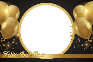 Moldura Natal - Ano Novo Dourado Moldura Natal - Ano Novo Dourado