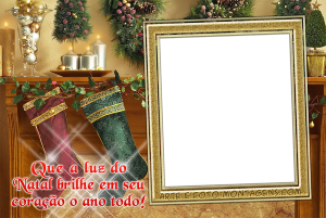 Moldura Natal - Lareira Meias Luz do Natal Moldura Natal - Lareira Meias Luz do Natal