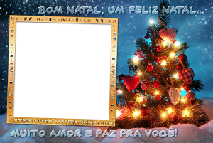 Moldura Natal - Luzes Árvore Neve Bom Natal Moldura Natal - Luzes Árvore Neve Bom Natal