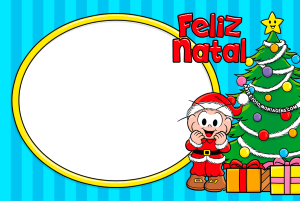 Moldura Natal - Mônica Cebolinha Moldura Natal - Mônica Cebolinha