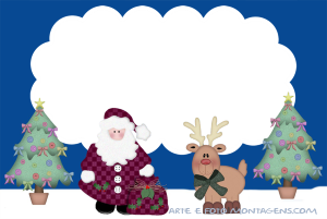 Moldura Natal - Papai Noel Rena Moldura Natal - Papai Noel Rena