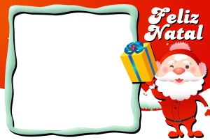Moldura Natal - Papai Noel Presente Moldura Natal - Papai Noel Presente