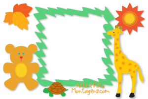 Moldura Infantil - Animais Ursinho Girafinha Moldura Infantil - Animais Ursinho Girafinha