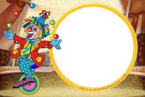 Moldura Infantil - Circo Palhaço Monociclo Moldura Infantil - Circo Palhaço Monociclo