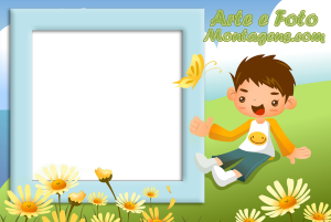 Moldura Infantil - Flores Menino Moldura Infantil - Flores Menino