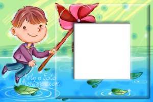 Moldura Infantil - Menino Catavento Moldura Infantil - Menino Catavento