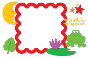 Moldura Infantil - Sapo Lua Estrelas Moldura Infantil - Sapo Lua Estrelas