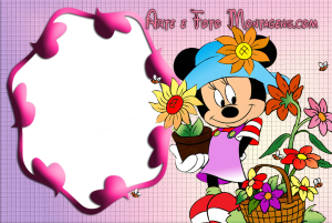 Moldura Personagens - Mickey Minnie Flores Moldura Personagens - Mickey Minnie Flores