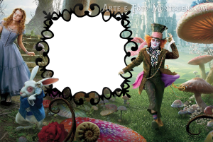 Moldura Personagens - Alice Chapeleiro Coelho Moldura Personagens - Alice Chapeleiro Coelho