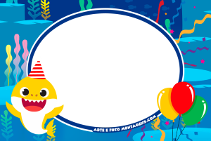 Moldura Personagens - Baby Shark Aniversario Moldura Personagens - Baby Shark Aniversario