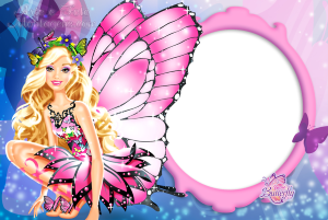 Moldura Personagens - Barbie Butterfly Moldura Personagens - Barbie Butterfly