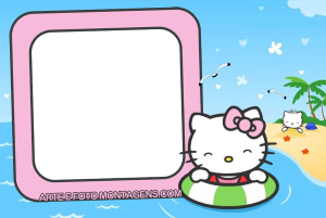 Moldura Personagens - Hello Kitty Praia Ferias Moldura Personagens - Hello Kitty Praia Ferias
