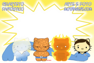 Moldura Personagens - Hello Kitty Quarteto Fantastico Moldura Personagens - Hello Kitty Quarteto Fantastico