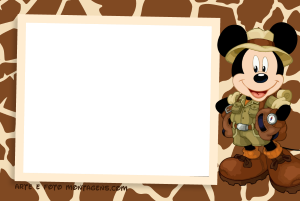 Moldura Personagens - Mickey Safari Moldura Personagens - Mickey Safari
