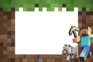 Moldura Personagens - Minecraft Steve Moldura Personagens - Minecraft Steve