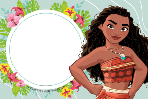 Moldura Personagens - Moana Flores Moldura Personagens - Moana Flores