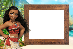 Moldura Personagens - Moana Praia Moldura Personagens - Moana Praia