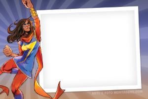 Moldura Personagens - Ms Marvel Kamala Khan Moldura Personagens - Ms Marvel Kamala Khan