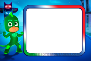 Moldura Personagens - Pj Masks Lagartixo Gekko Moldura Personagens - Pj Masks Lagartixo Gekko
