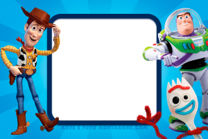 Moldura Personagens - Toy Story Woody Buzz Garfinho Moldura Personagens - Toy Story Woody Buzz Garfinho
