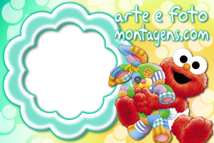 Moldura Personagens - Vila Sesamo Elmo Baby Moldura Personagens - Vila Sesamo Elmo Baby