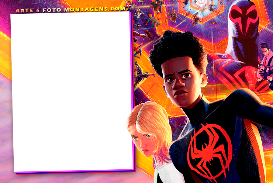Personagens - Vingadores_homem Aranha Miles Morales Atraves Aranhaverso2